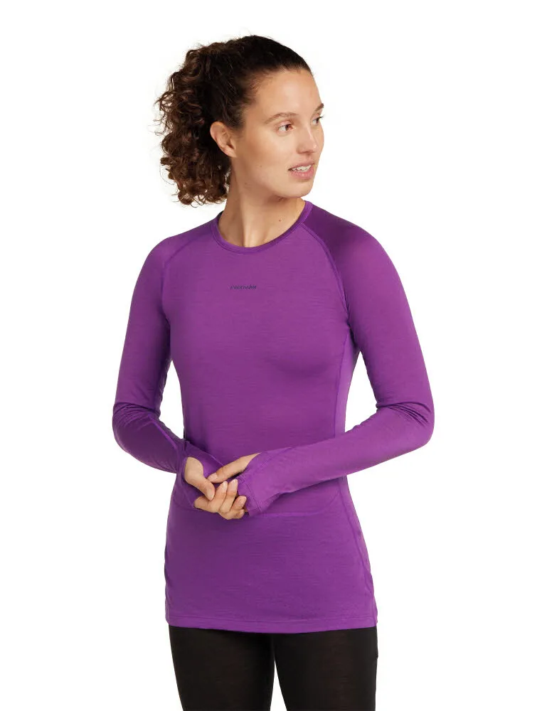 Icebreaker Merinomix 125 ZoneKnit™ Thermo-Langarmshirt Rundhalsausschnitt Damen lila