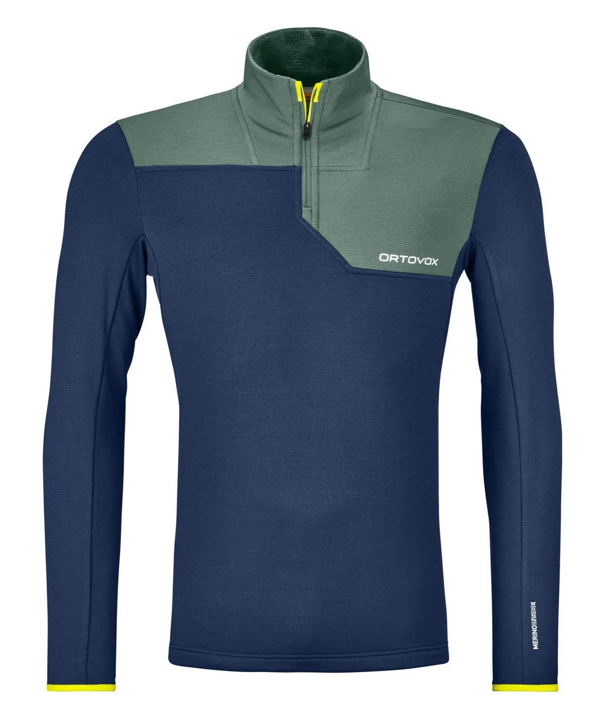 Ortovox Fleece Light Zip Neck M Herren Fleecepullover Skirolli blau