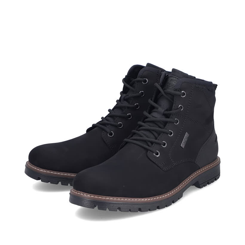 Rieker Herren Kurzstiefel Schnürstiefel schwarz