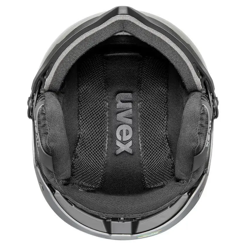 UVEX wanted visor pro V Unisex Skihelm Snowboardhelm Visierhelm schwarz silber