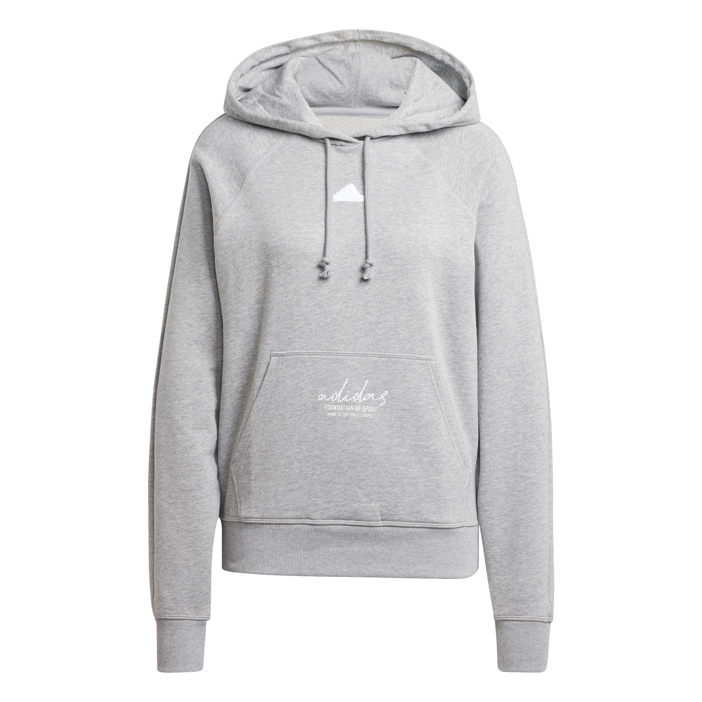 adidas BLUV Q3 FT Hoodie Sweatshirt Kapuzenpullover Damen hellgrau