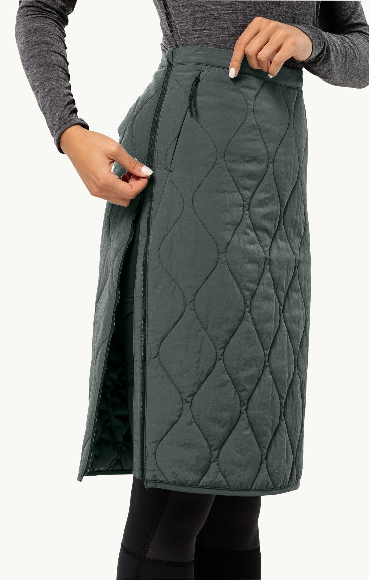 Jack Wolfskin Wandermood Skirt Winterrock Winddicht Wasserabweisend Atmungsaktiv Damen Grün