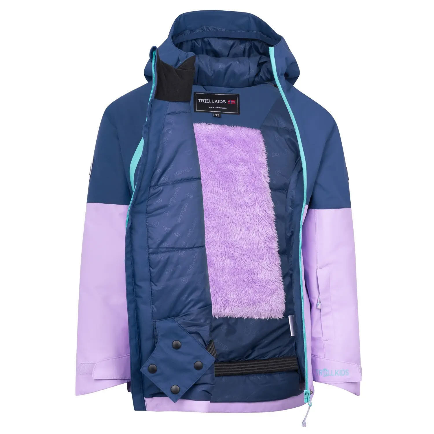 Trollkids Eikedalen Jacket Kinder Mädchen Skijacke Snowboardjacke wasserdicht mit Kapuze lila