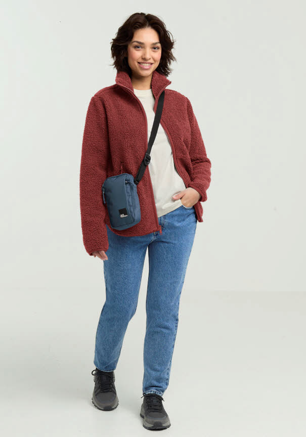 Jack Wolfskin HIGH CURL JKT Fleecejacke Damen rot