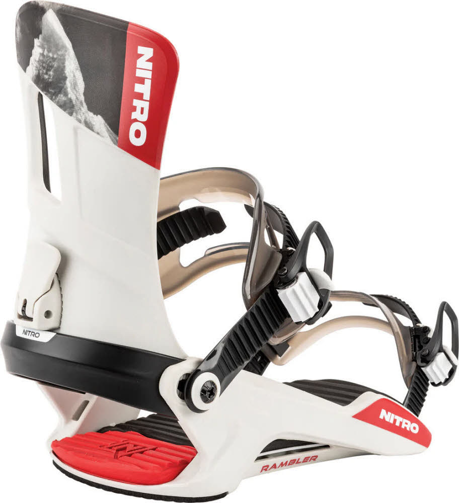 NITRO Rambler Unisex Snowboard-Bindung weiß/rot
