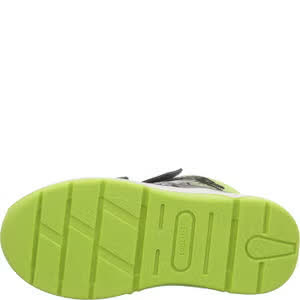 LEGERO Cooper Jungen Slipper mit Klettverschluss grau/hellgrün