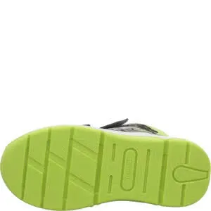 LEGERO Cooper Jungen Slipper mit Klettverschluss grau/hellgrün