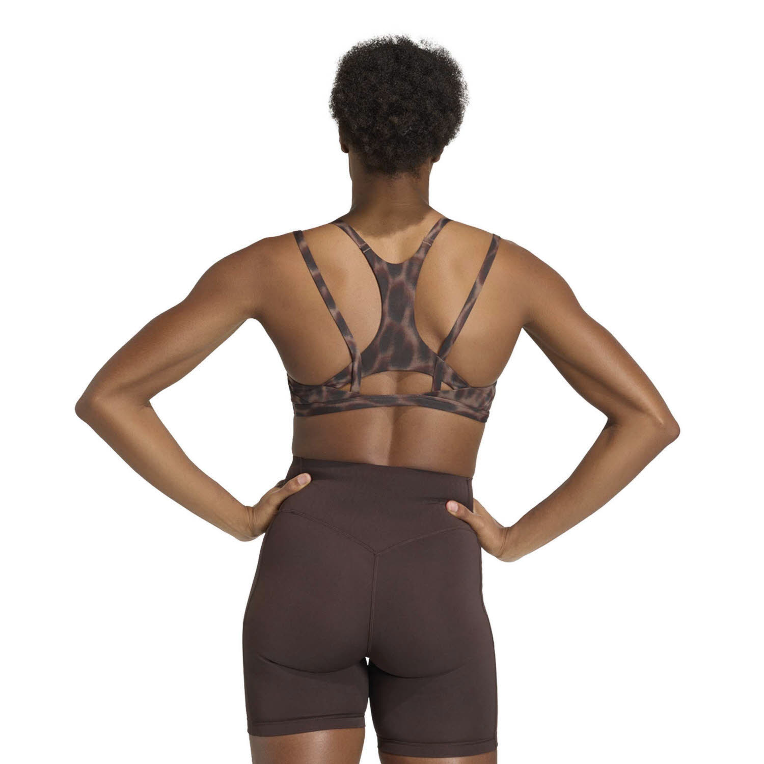 adidas Optime Leopard Träger-BH Damen Sport-BH Sports-Bra braun