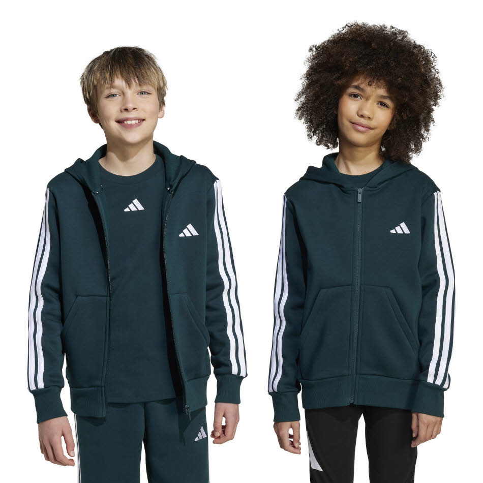 adidas Essentials Kinder Kapuzenjacke blau/weiß