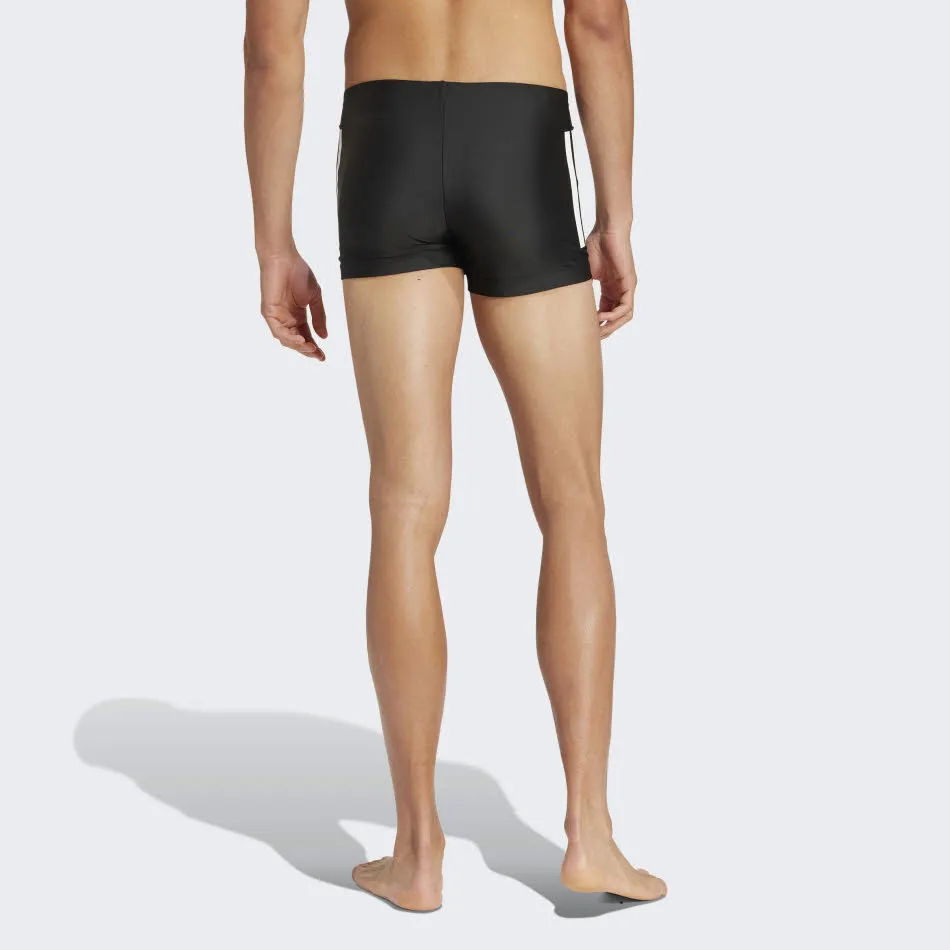 adidas 3-Streifen 2-Inch Herren Boxer-Badehose schwarz/weiß