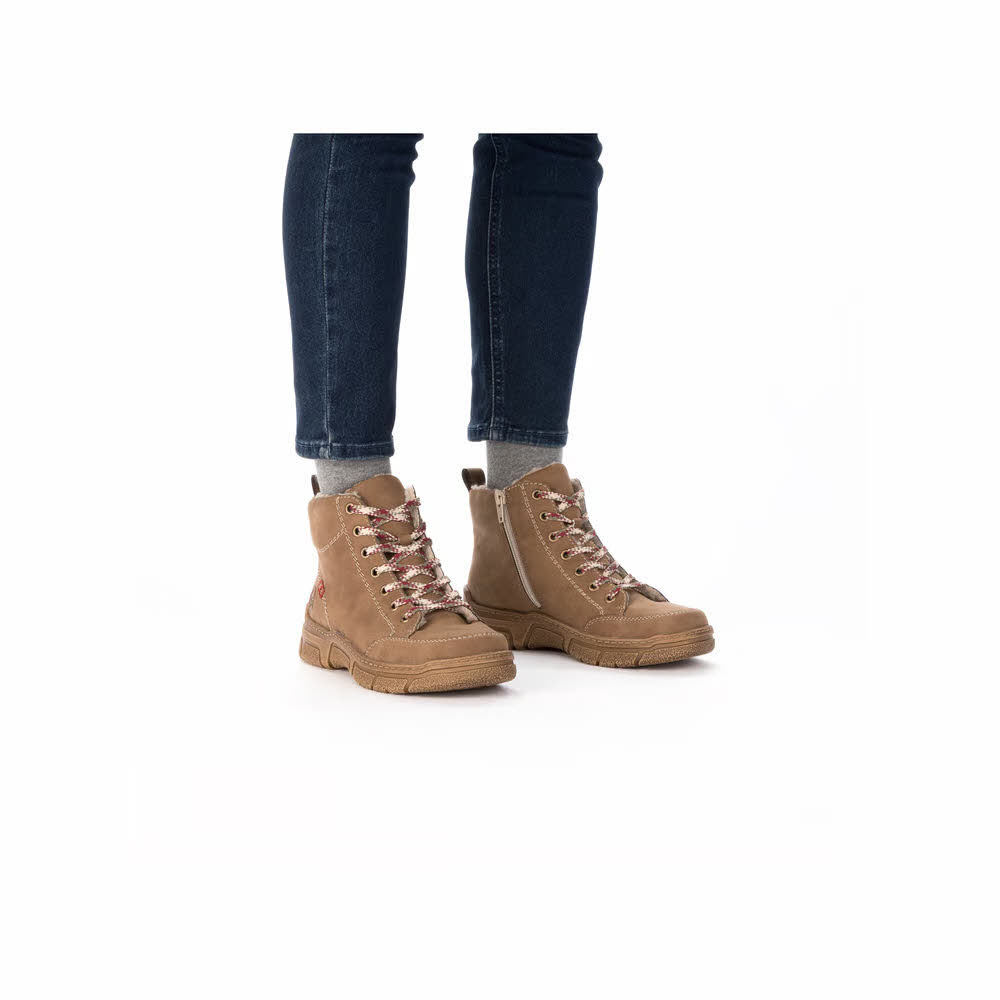 Rieker Damen Schnürstiefel braun