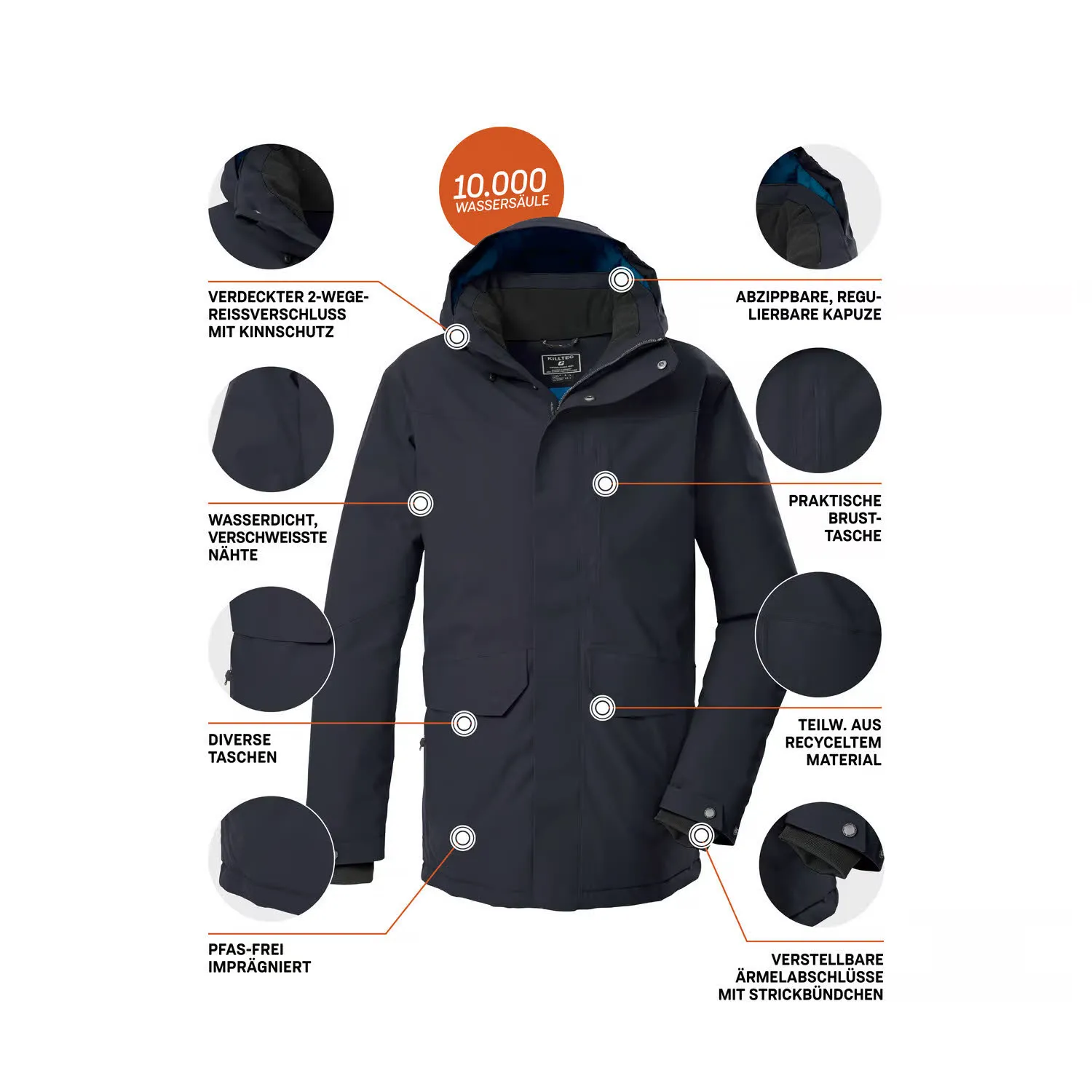 Killtec Kow 85 Freizeitjacke Winterjacke Herren blau
