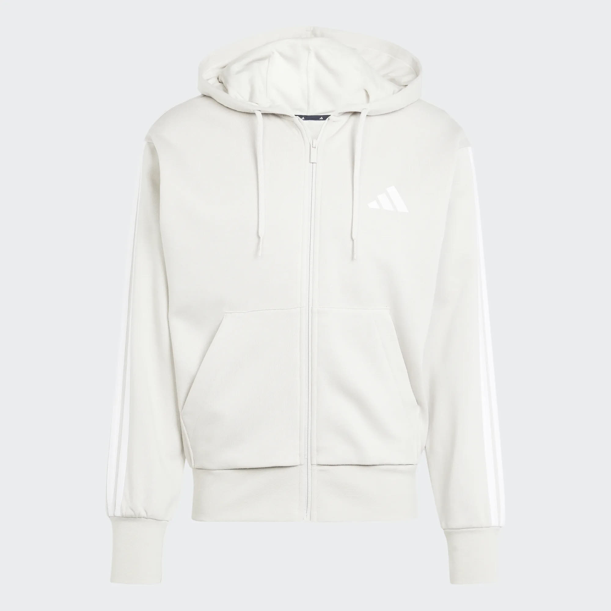 adidas M 3S FL FZ HD Herren Kapuzenjacke beige