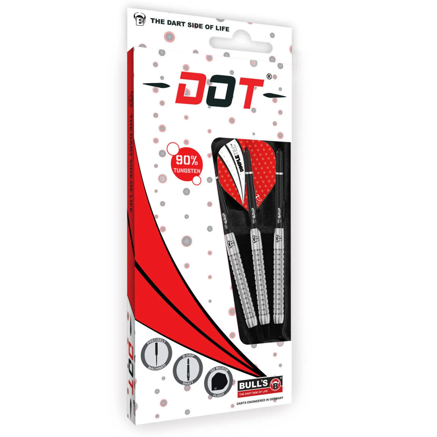 BULL'S Dot D5 90% Tungsten Soft Dart Dartpfeile 18g rot/schwarz