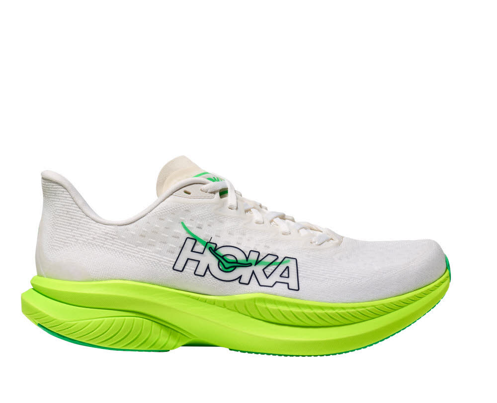 Hoka MACH 6 Herren Laufschuhe Joggingschuhe white/neon lime