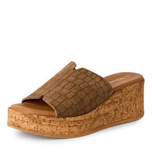 Tamaris Lederpantolette braun Damen