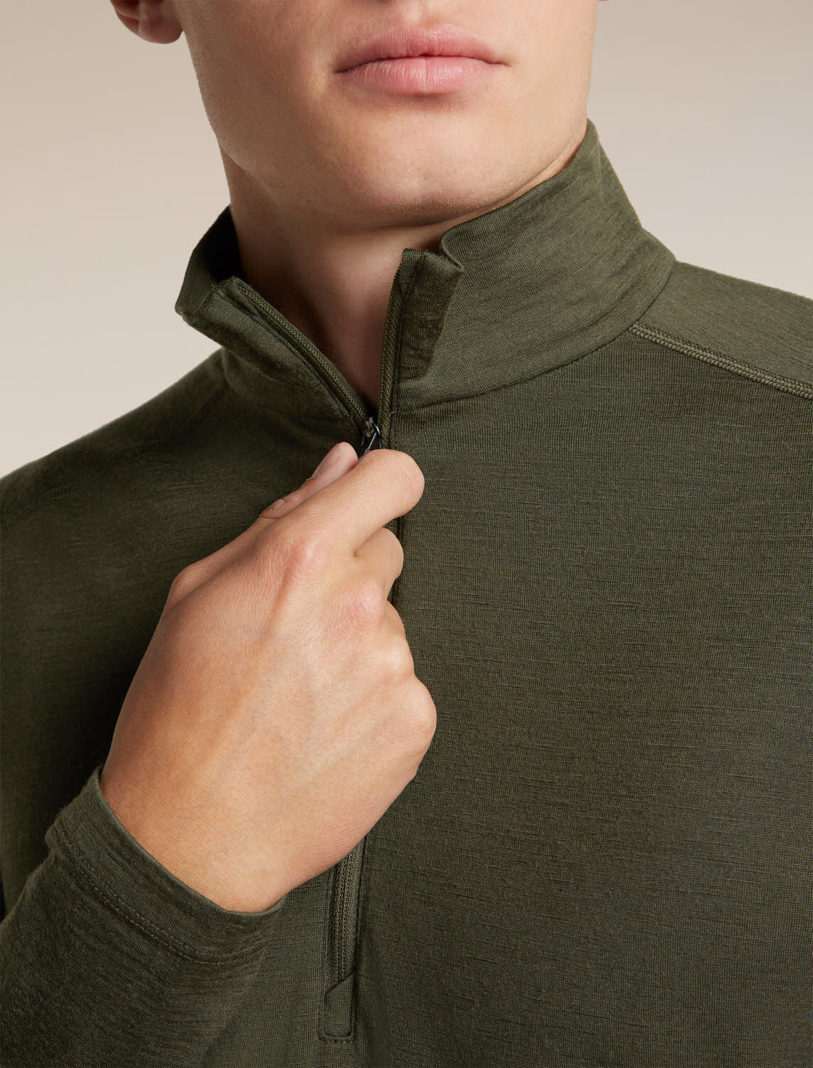 ICEBREAKER HE 200 Oasis LS Half Zip Herren Skirolli grün