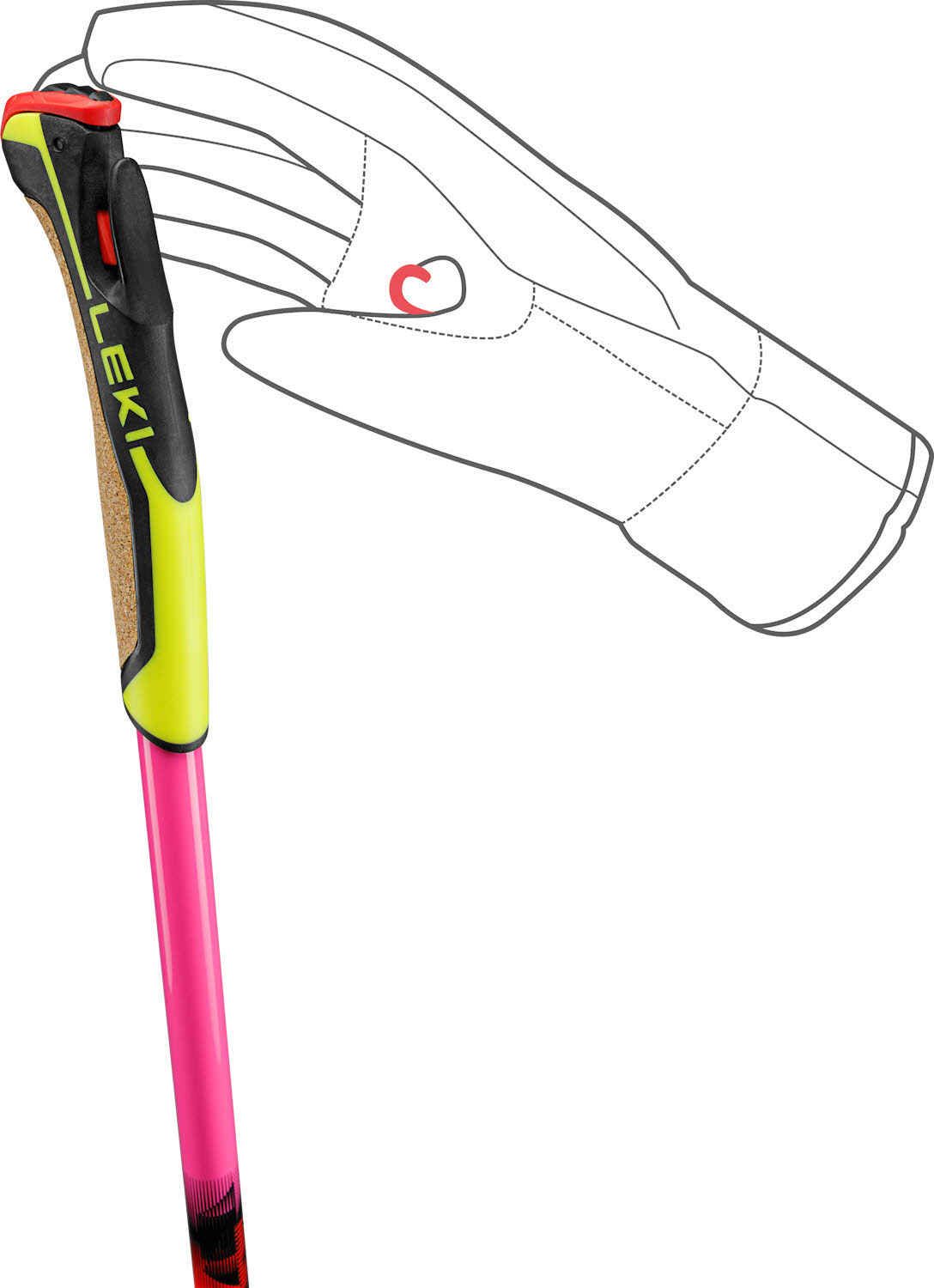 Leki HRC max TR Unisex Langlaufstöcke pink/orange