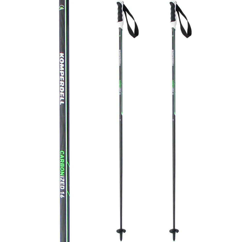 Komperdell CARBONIZED 16 Unisex Skistöcke Skipoles schwarz/grün