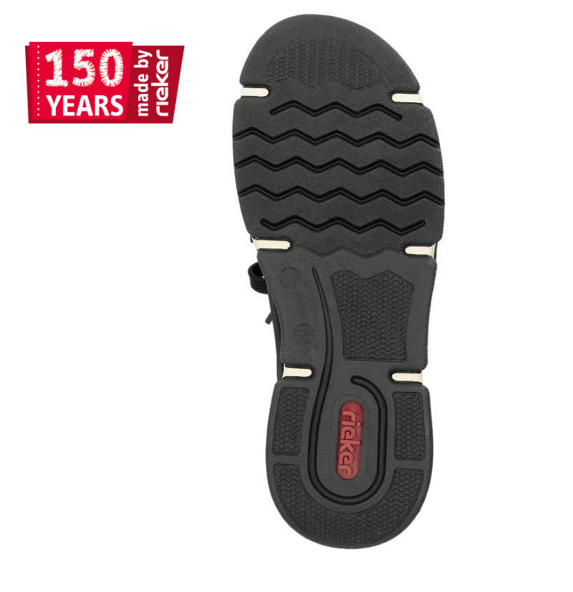 Rieker Damen Halbschuhe Sneaker Schnürer schwarz