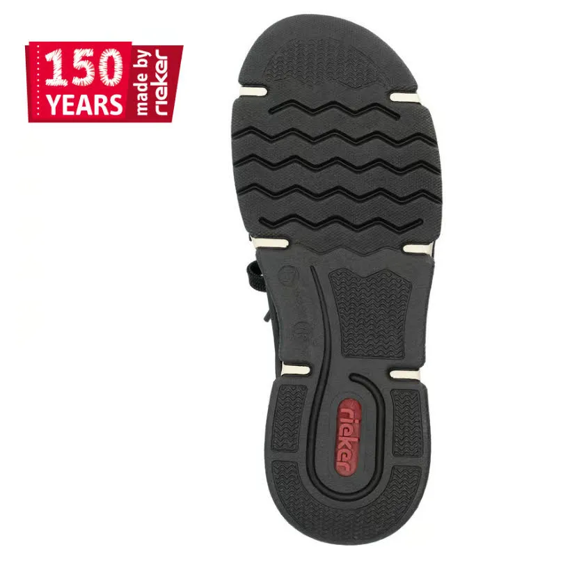 Rieker Damen Halbschuhe Sneaker Schnürer schwarz
