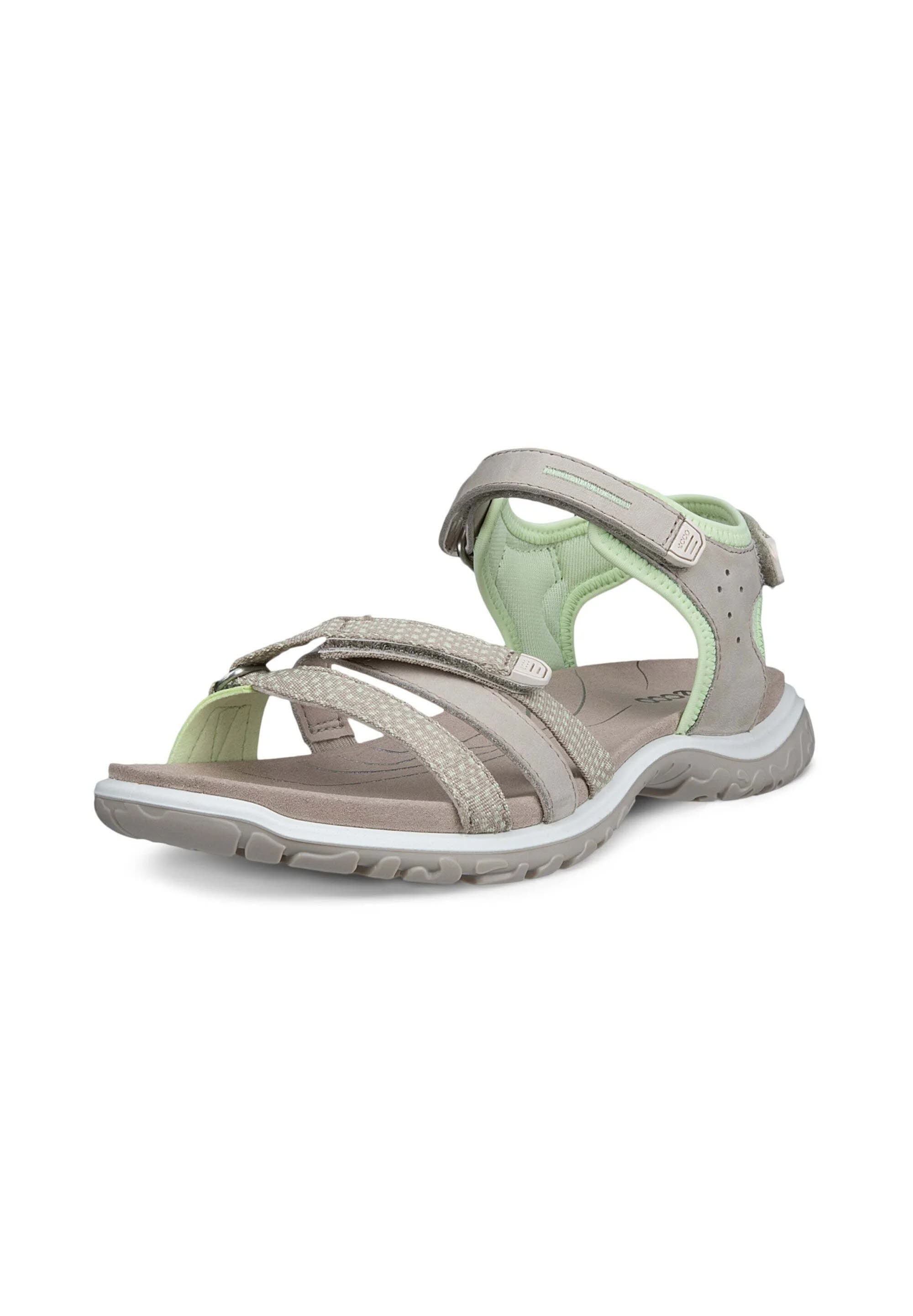 ECCO Riemensandalette - pure cashmere/lime cream/pure cashmere Damen  Nubuksandale mit zwei Riemen