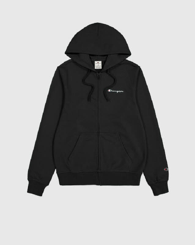 Champion Full Zip Hoodie Sweatshirt Herren Kapuzenweste schwarz
