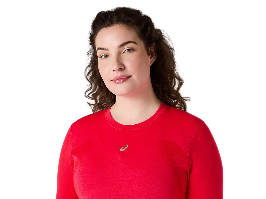 Asics ROAD SEAMLESS LS TOP Damen Laufoberteil Langarmshirt rot
