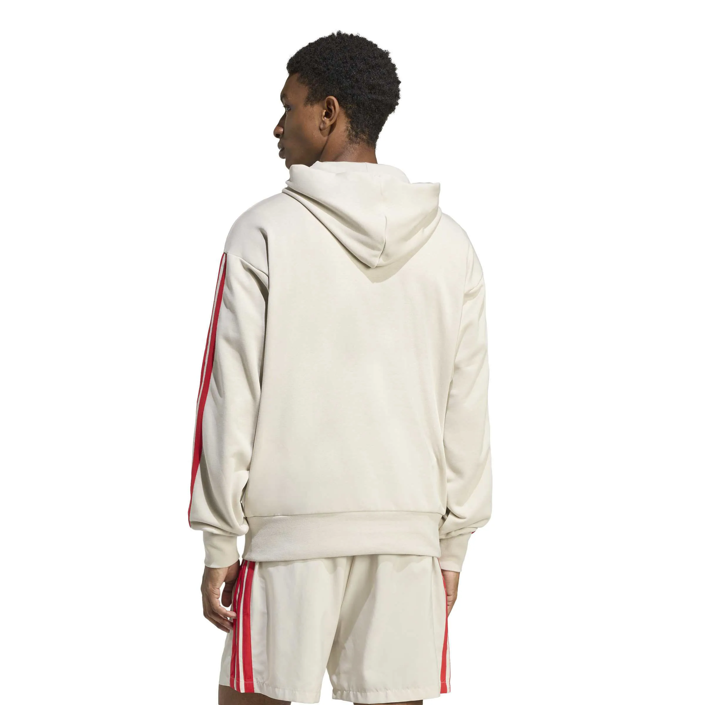 Adidas Essentials 3-Streifen Hoodie Herren weiß/rot