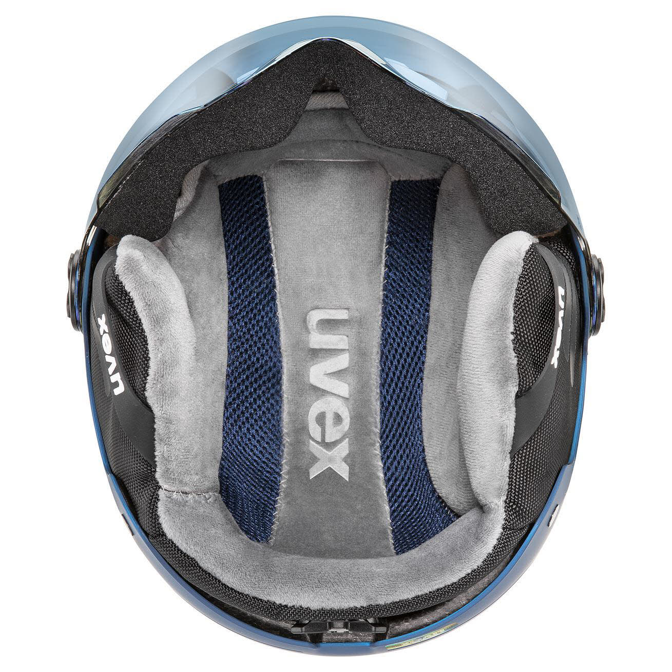 Uvex rocket jr visor Skihelm Visier Helmset Kinder blau grün