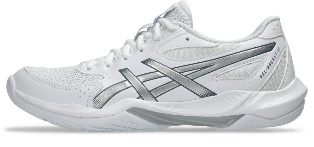 Asics GEL-ROCKET 12 Damen Sportschuhe Hallenschuhe white/pure silver