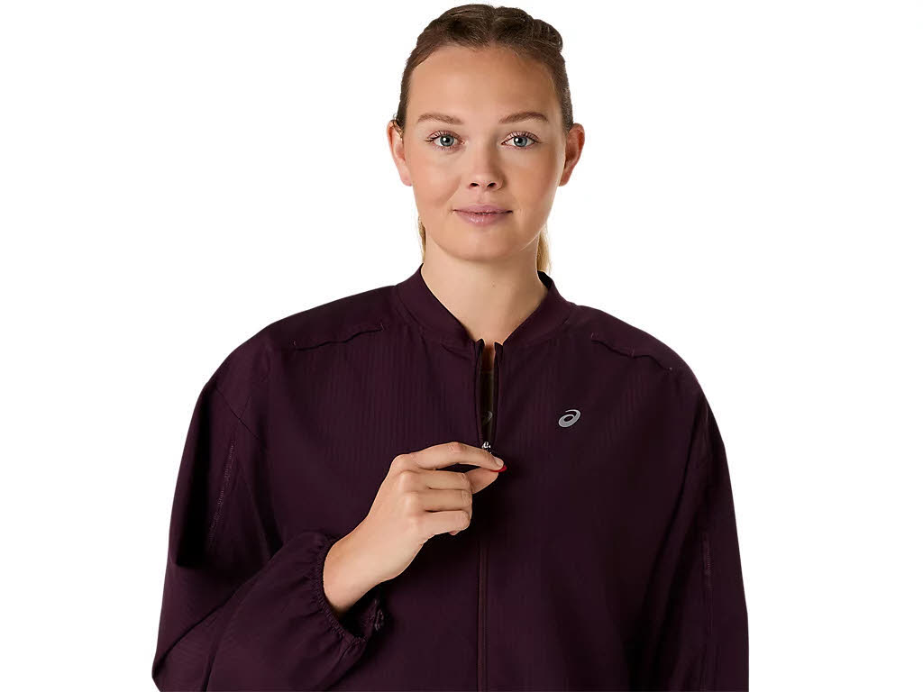 Asics NAGINO RUN ADJUSTABLE JACKET Damen Laufjacke Sportjacke lila