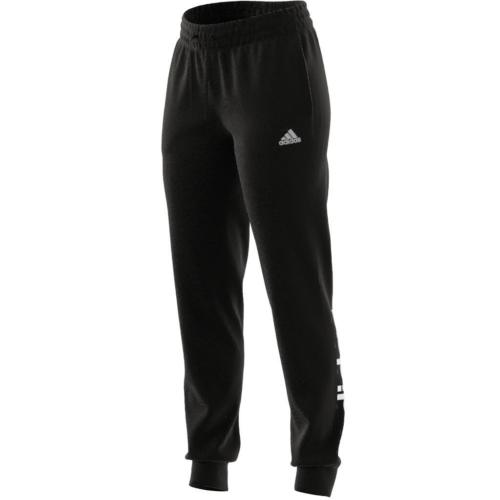 Adidas Essentials Linear French Terry Cuffed Hose Weitenregulierbar Baumwolle Damen Schwarz