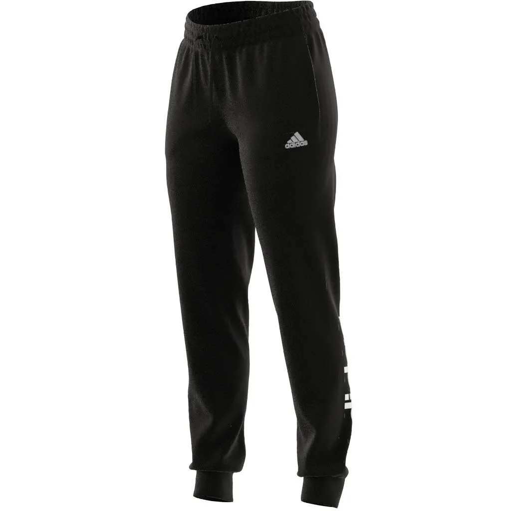 Adidas Essentials Linear French Terry Cuffed Hose Weitenregulierbar Baumwolle Damen Schwarz