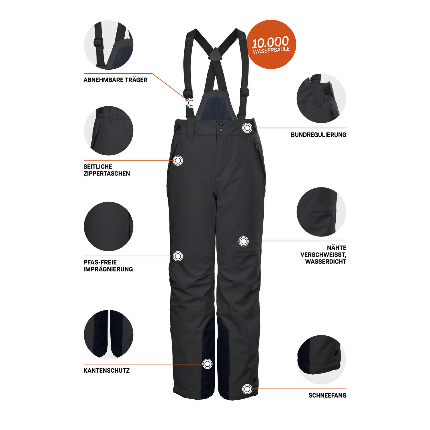 Killtec KSW Jungen Schneehose Schwarz