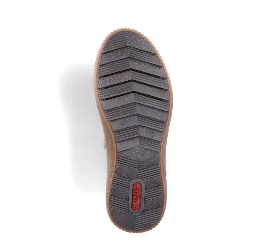 Rieker Damen Stiefelette Schnürer Schnürstiefel gefüttert braunbeige