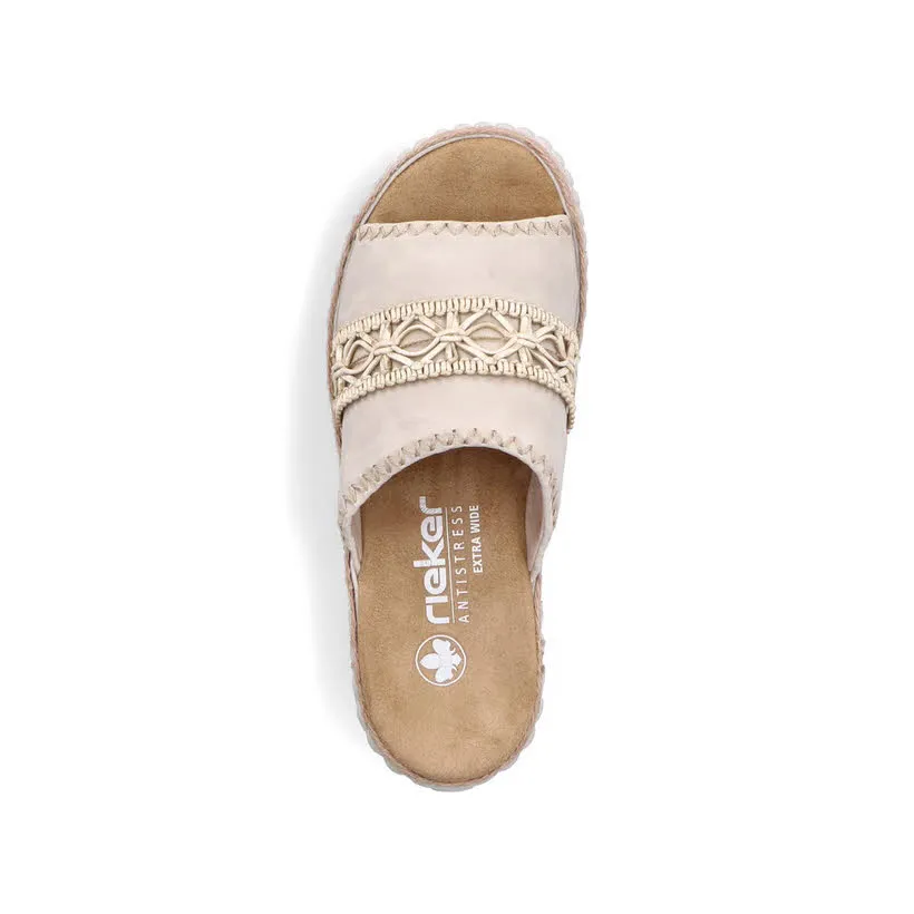 Rieker FSK Damen Sandalen Pantoletten beige