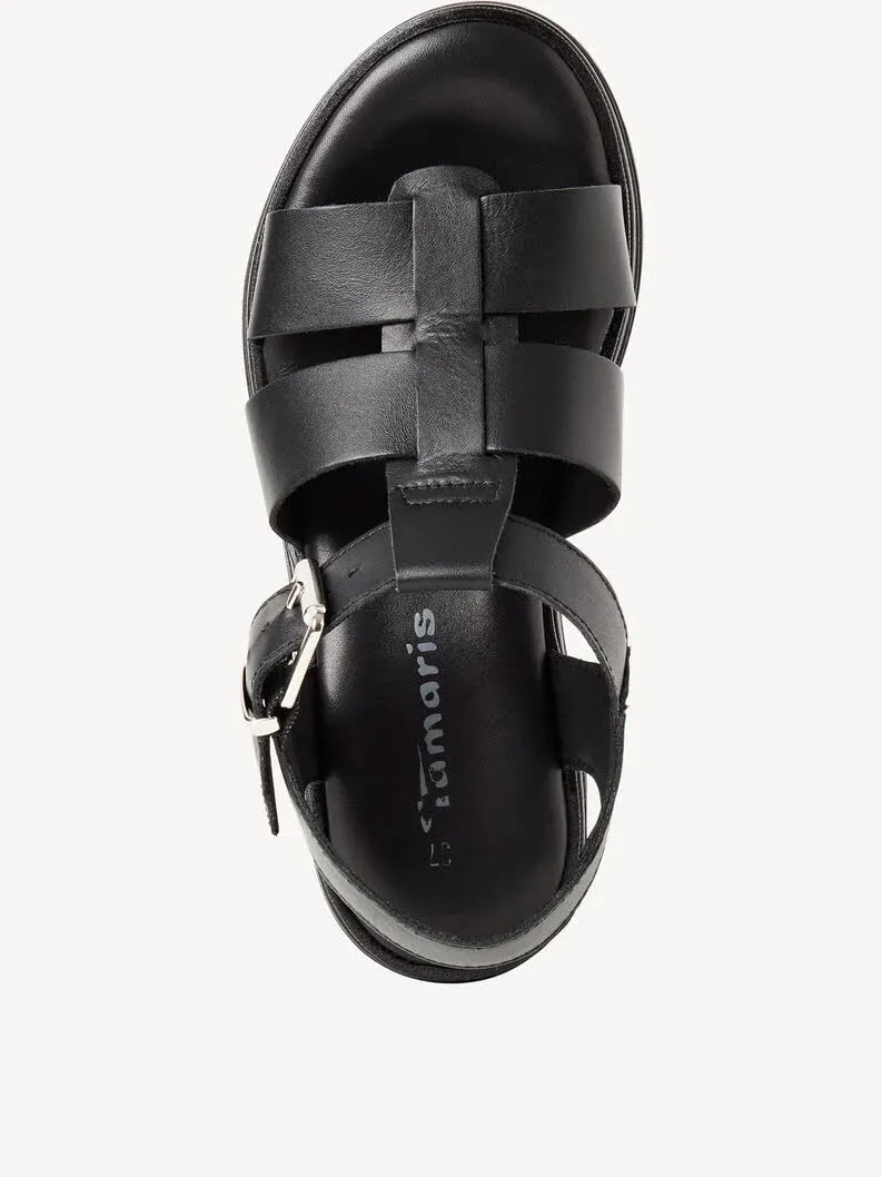 Tamaris Ledersandalette Damen schwarz