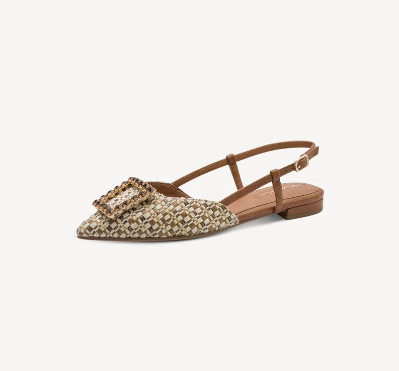 Tamaris Damen Pumps Slingpumps beige braun