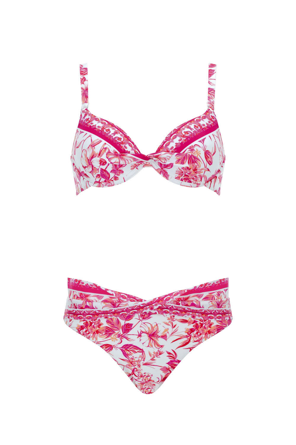Olympia Beachfashion Hibiscus Bloom Wire Set Damen Bikini pink