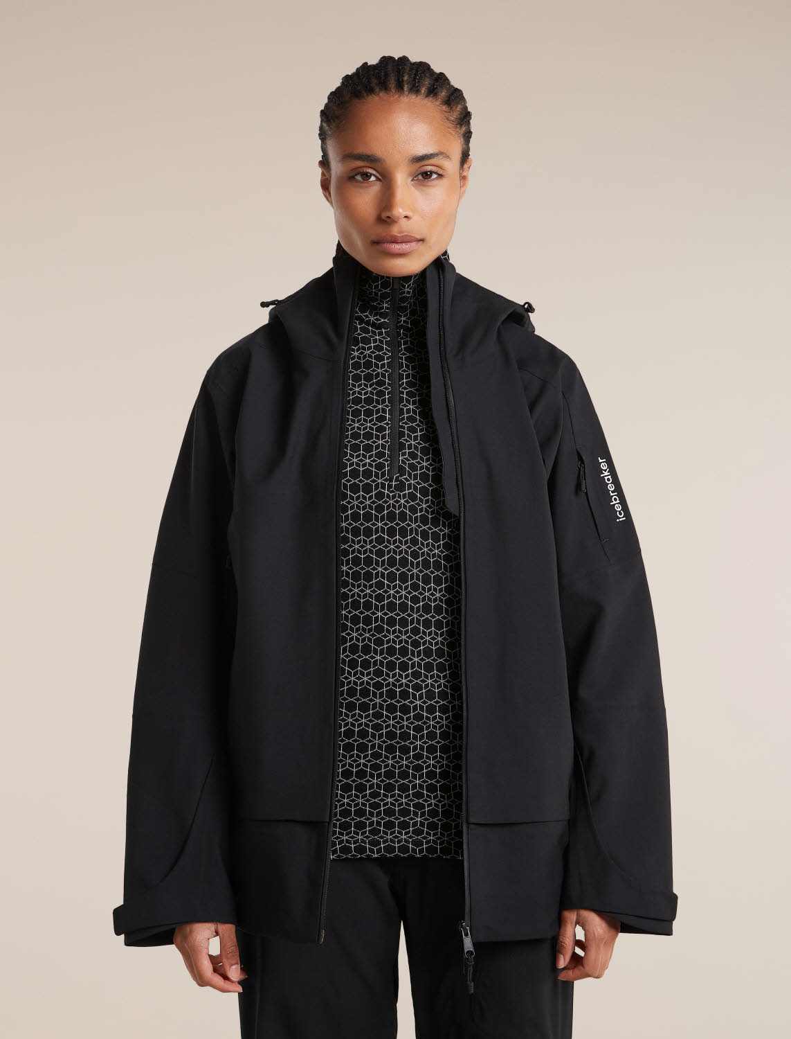 ICEBREAKER Shirt Damen Skirolli schwarz