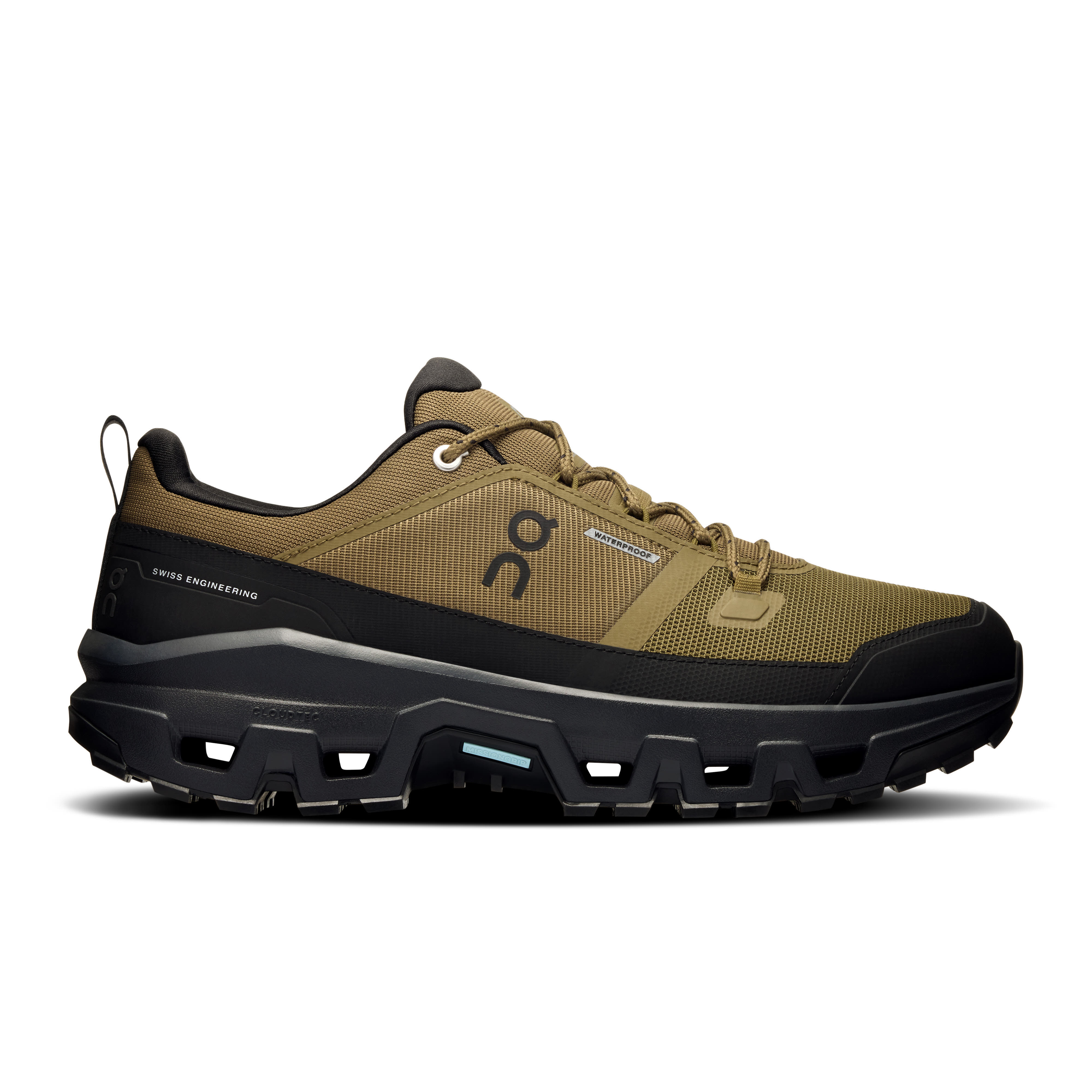 ON Cloudrock Low WP Trekkingschuhe Wanderschuhe Herren schwarz hellbraun