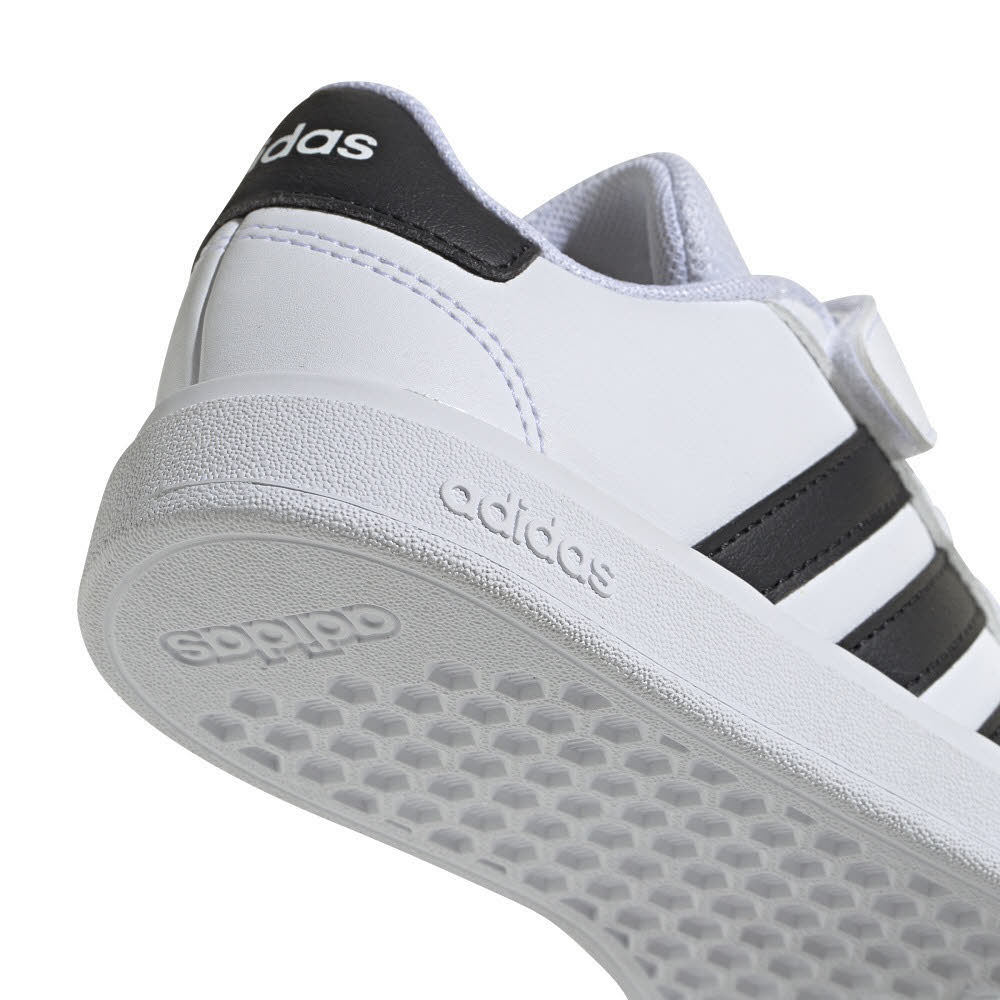 adidas GRAND COURT 2.0 EL Kinder Sportschuhe Klettverschluß weiß/schwarz