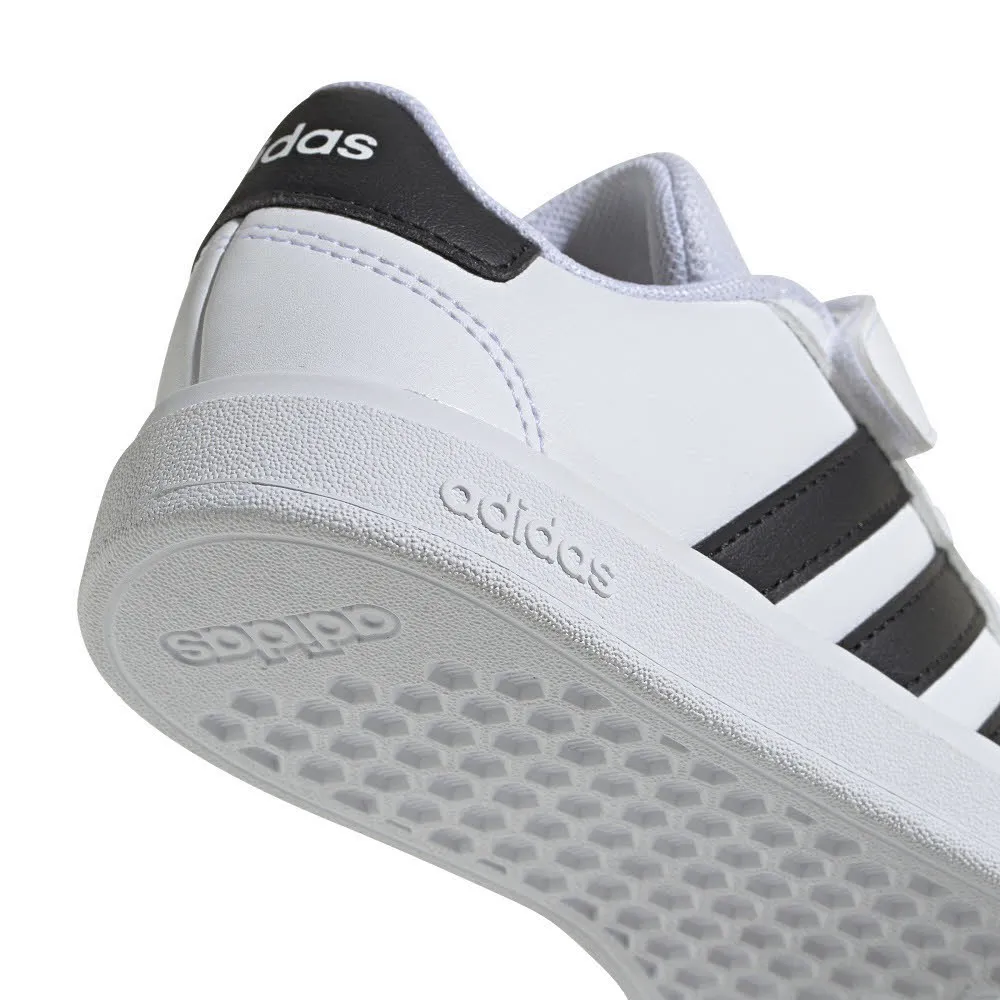 adidas GRAND COURT 2.0 EL Kinder Sportschuhe Klettverschluß weiß/schwarz