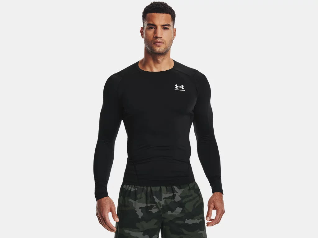 Under Armour HG Armour Comp LS Herren Longsleeve Langarmshirt schwarz NEU
