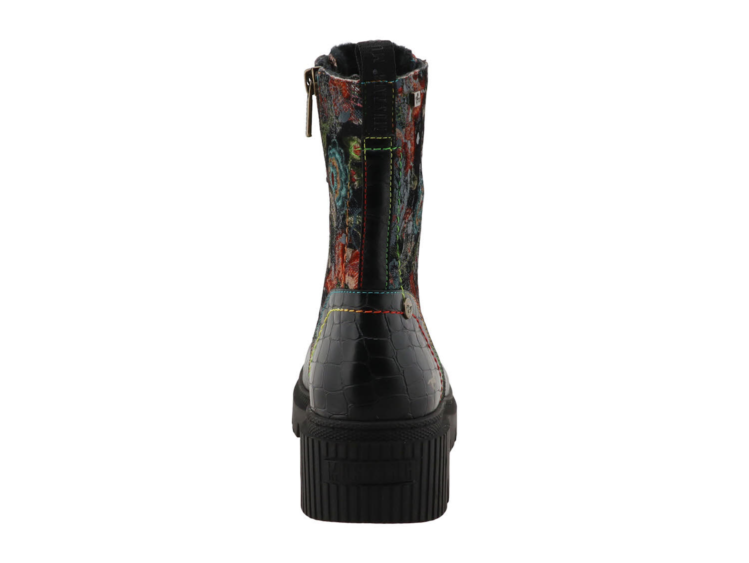 Mustang Damen Stiefelette Kurzstiefel schwarz-blumenprint