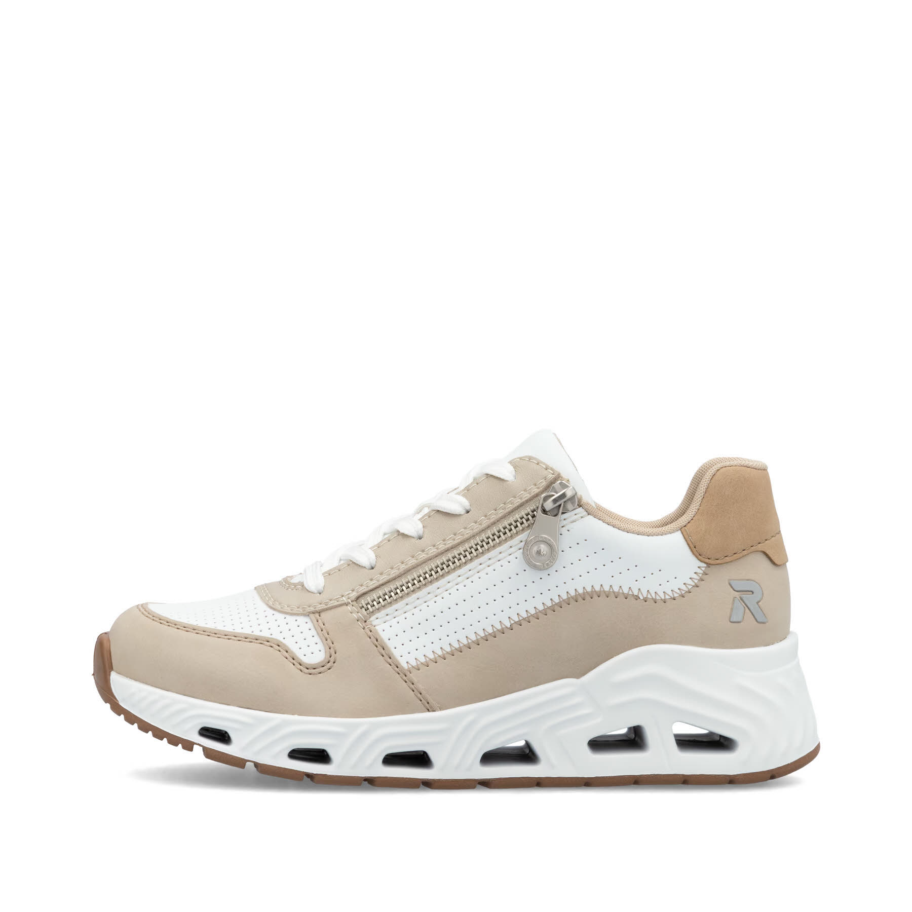 Rieker Damen Halbschuhe Sneaker weiß beige