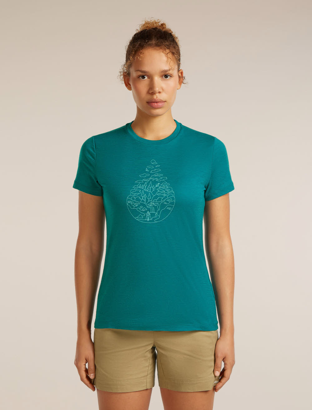 Icebreaker Merino 150 Tech Lite SS Tee Hike Path Damen T-Shirt Funktionsshirt blau