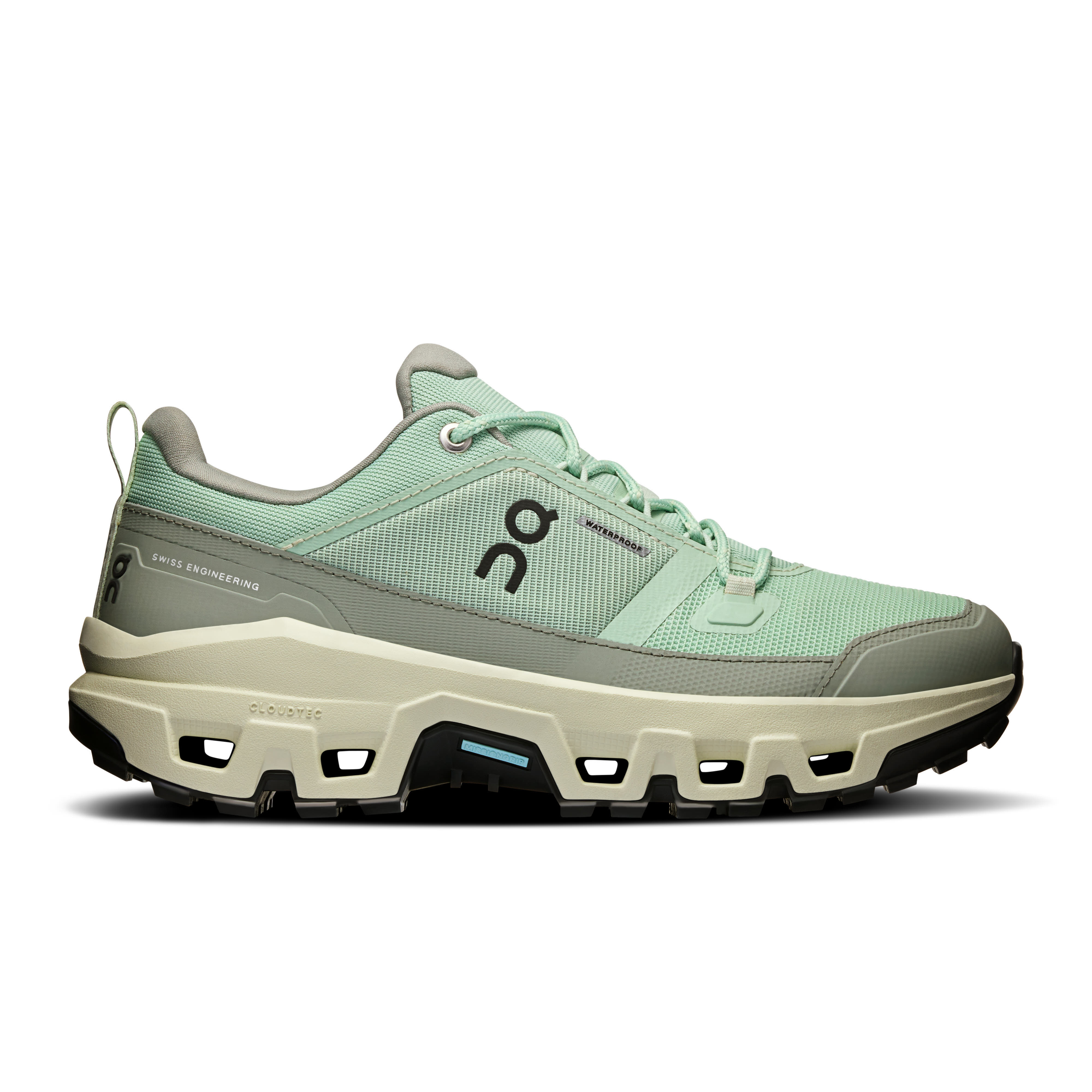 ON Cloudrock Low Waterproof Damen Wanderschuhe grün