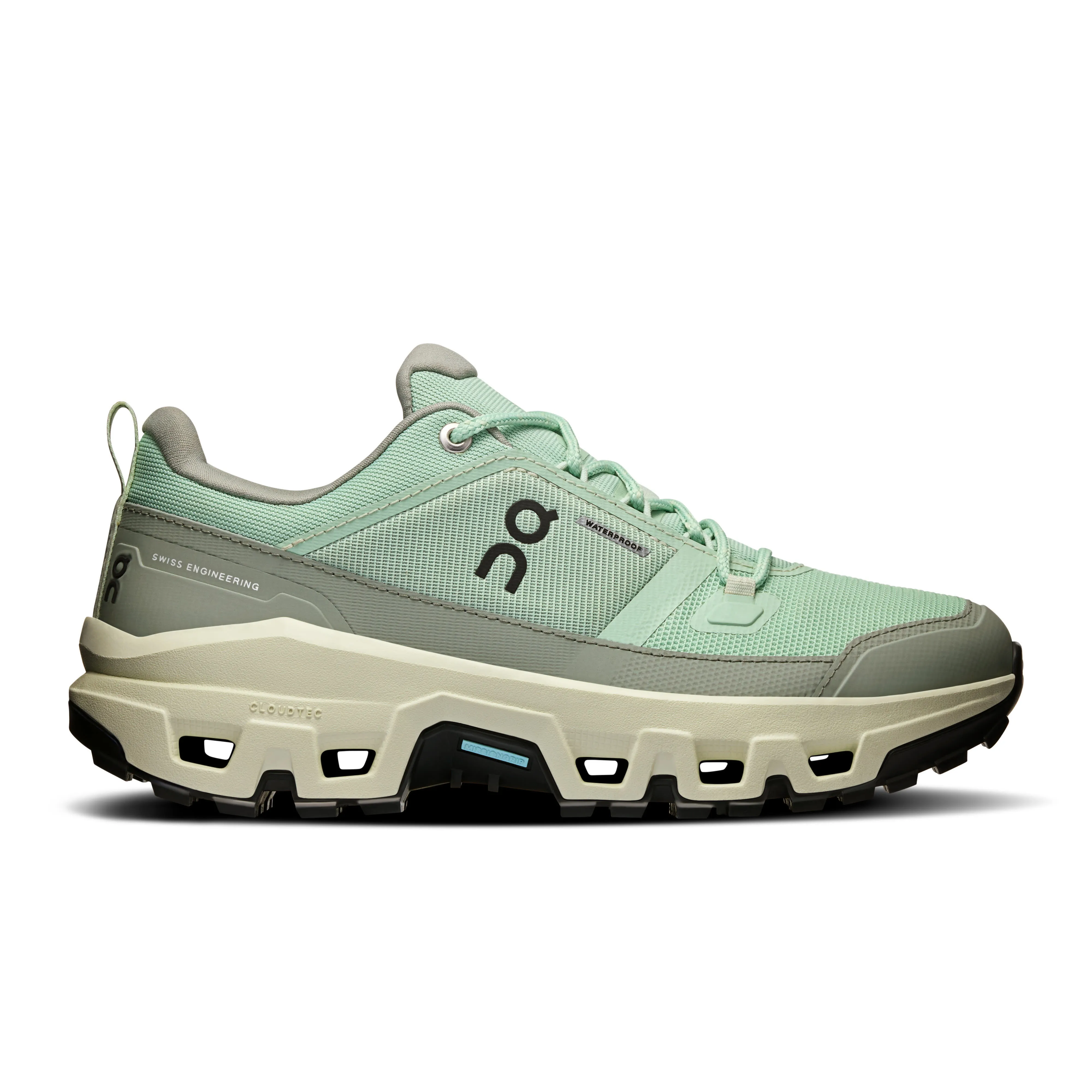 ON Cloudrock Low Waterproof Damen Wanderschuhe grün
